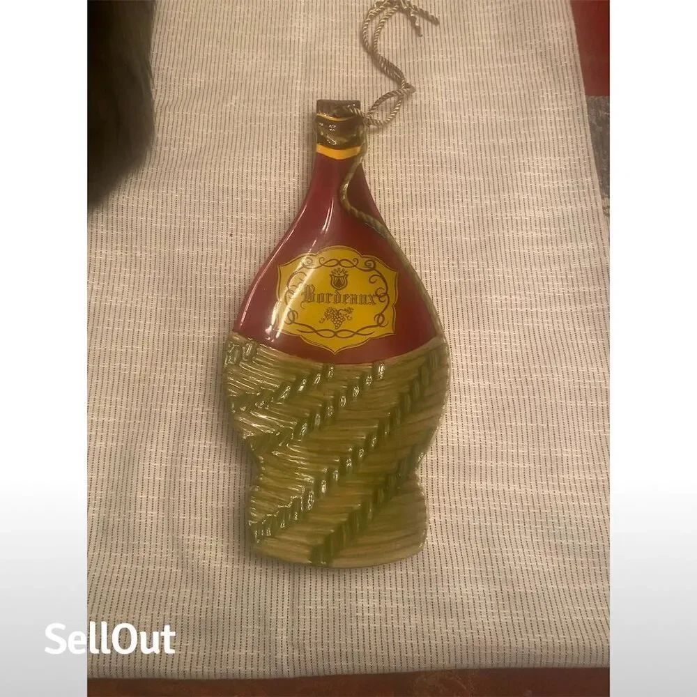 Jim Beam Vintage Bordeaux Wine Bottle Wall Hanging Plaque Multicolor